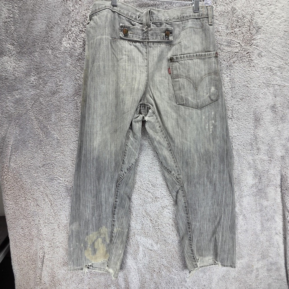 VTG Levis Engineered Jeans Mens Gray Twisted Buckle Back One Pocket Fits 34x28